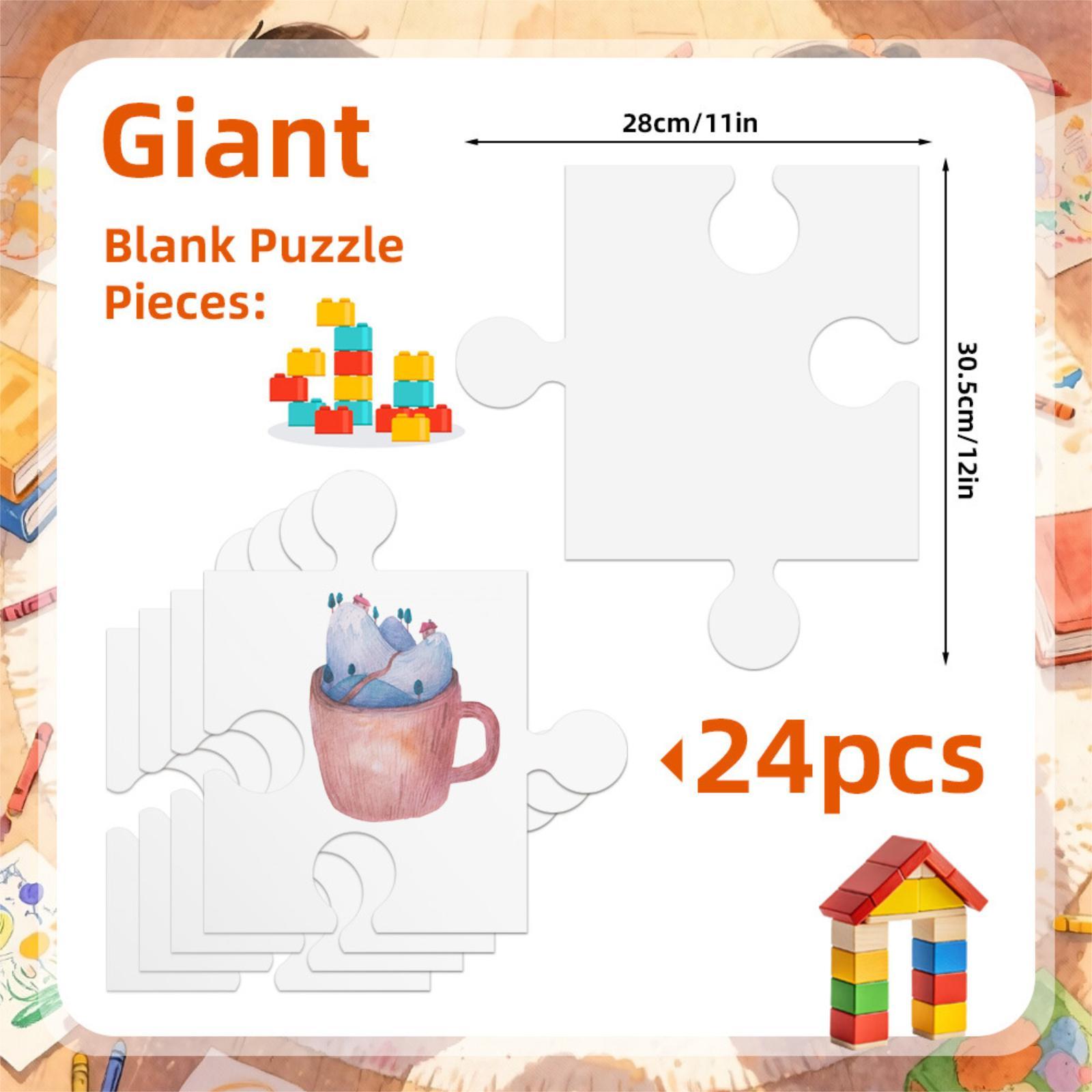 Puzzle Blank White - 24x Puzzle Bianchi in Cartone 30,5cmx28cm,