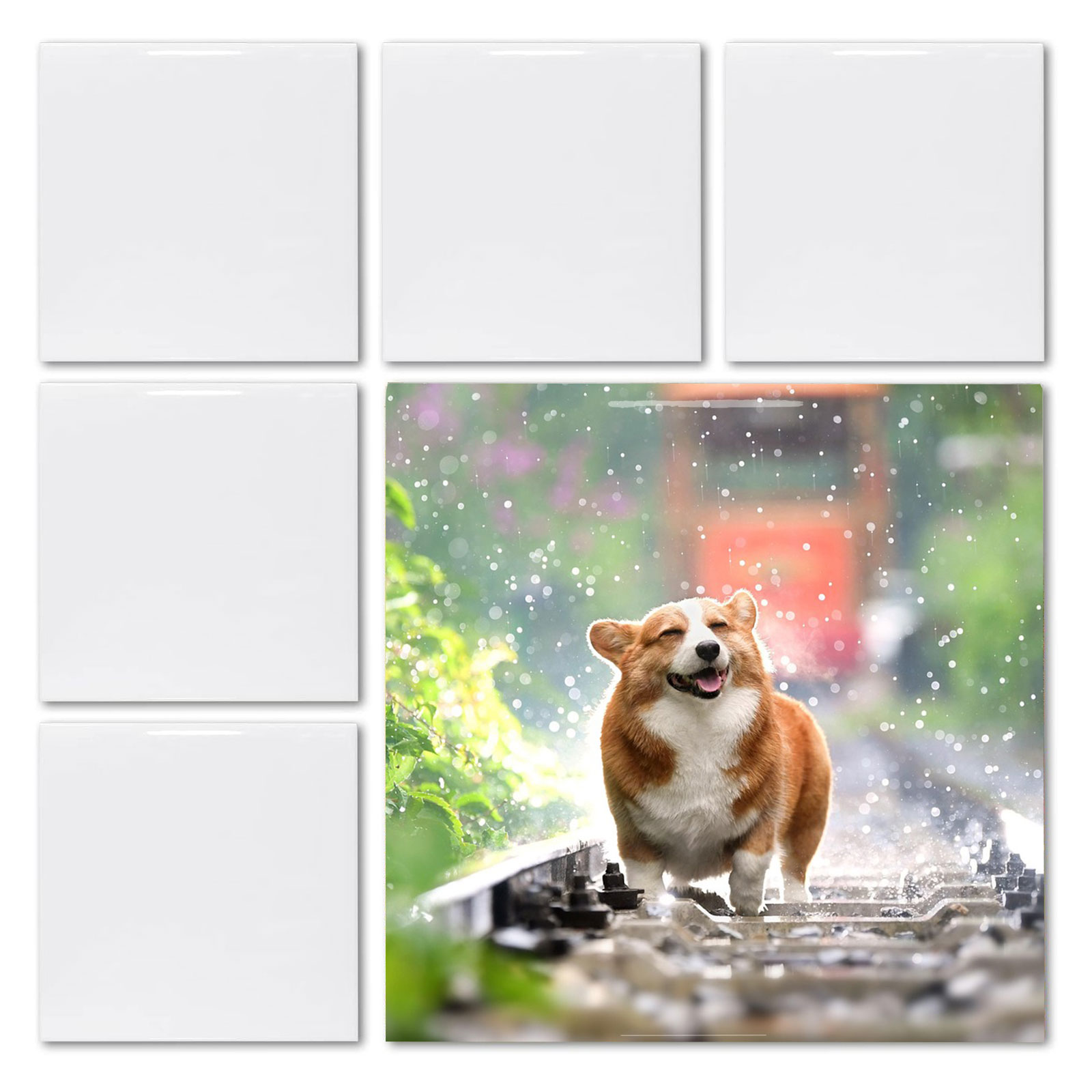 Ceramic Tile Blank - 20 pezzi di piastrelle quadrate bianche