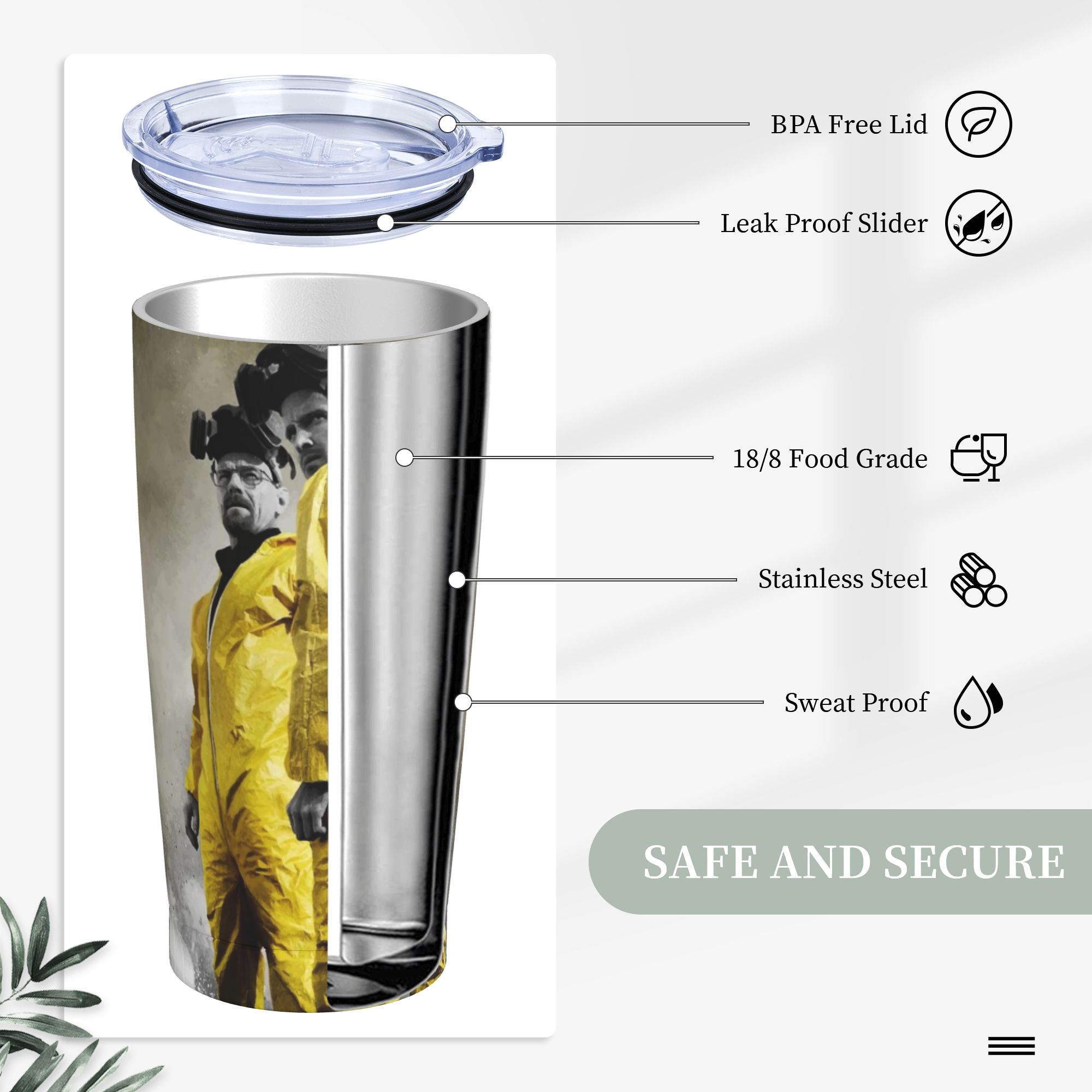 Tazza Termica Breaking Bad, Bo - Tumbler 20Oz White recensione e prezzo